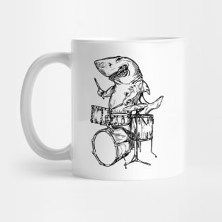 SEEMBO Shark Playing Drums Drumming Drummer Music Drum Band Mug